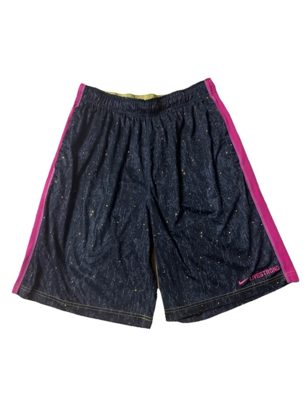 Nike Dri-FIT Livestrong Athletic Shorts Men’s Size L Black Pink Graphic